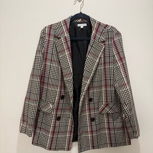 Ophelia Roe Plaid Blazer Double Breasted Preppy Career Office Plus XL Lined